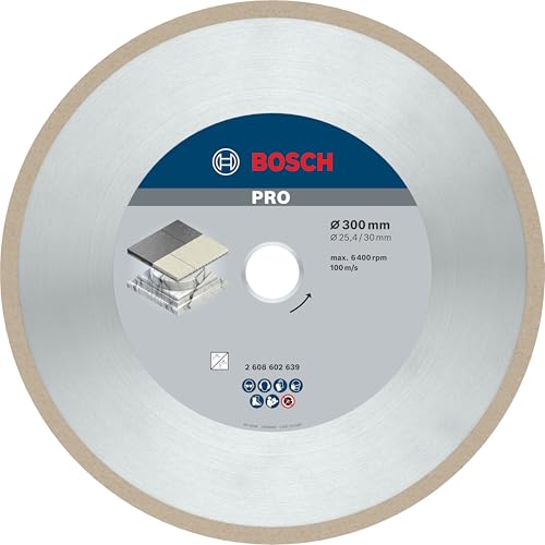 Bosch 1x PRO Ceramic Diamanttrennscheiben für 25,4‑mm-Bohrung und Fliesenschneider (für Fliesen, Harte Fliesen, Ø 300 mm, Professional Zubehör Tischkr