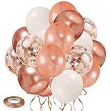 Zesliwy Rose Gold Confetti Balloons, 50 Pack 12