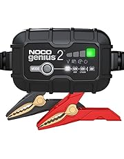 NOCO GENIUS2, 2-Amp Fully-Automatic Smart Charger, 6V And 12V Battery Charger, Battery Maintainer, Trickle Charger, And Battery Desulfator With Temperature Compensation