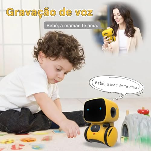 Robô De Controle De Voz Interativo Para Crianças Inteligente (Amarelo)