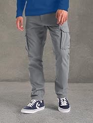 Mens Cargo Combat Work Pants 100% Cotton 6 Pockets