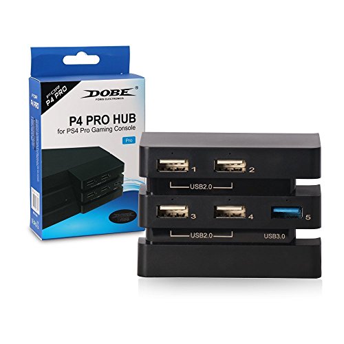 PS4 USB Hub, Touchshop 5-Port USB High Speed Expansion Hub  Controller Charger Adapter for Playstation