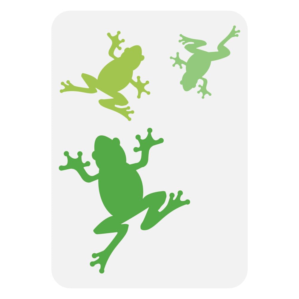 FINGERINSPIRE Frog Painting Stencil 21x29.7cm Plastic PET Frog Pattern Stencil for Painting Animal Theme Drawing Template for DIY Crafts Handwork Home Wall Furniture Floor Door Decoration