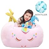 Yoweenton Unicorn Bean Bag Chair with Square Foam