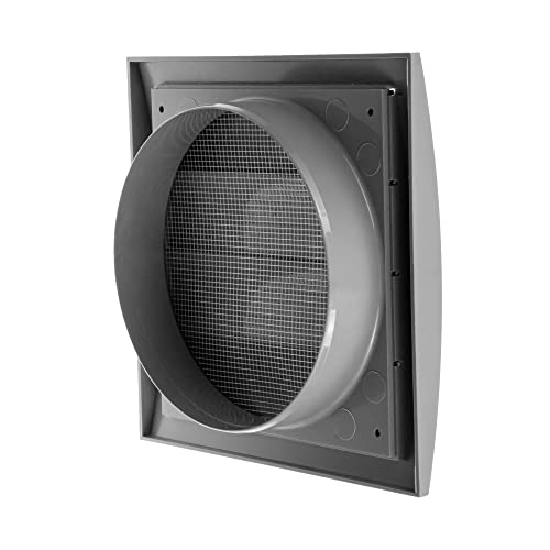 Repa Market Gray Exhaust Hood Vent 6'' Inch With Builtin Pest Guard Screen And Flange, Air Vent