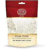 Spicy World Poha (Powa) Thick Medium Cut Flattened Rice - 4 Pound Bulk Bag - LARGE, Vegan, Salt Free, Indian