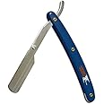 Classic Samurai Stainless Steel Professional Barber Straight Edge Razor (Blue)