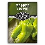 Survival Garden Seeds - Cubanelle Pepper Seed for