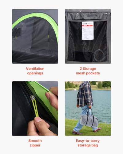 VEVOR Pickup Truck Tent, Fit 5.0-6.7ft Truck Tents for Camping, Waterproof PU2000mm 2-3 Person Sleeping Truck Bed Tent with Double Layer Design, for Camping Traveling Outdoor Activities