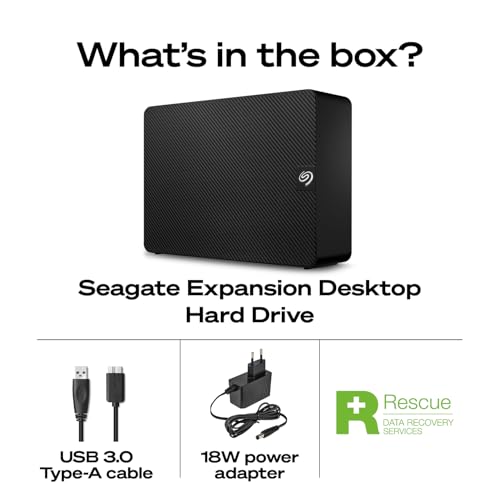 Seagate Expansion Desktop 28TB Externe Festplatte, 3.5 Zoll, USB 3.0, PC & Notebook, inkl. Data Rescue Service (STKP28000400) 3