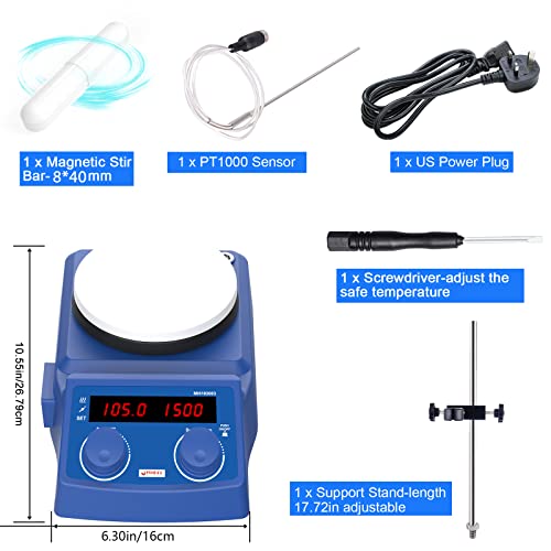 FOUR E'S SCIENTIFIC Stirrer Hot Plate with Temp Probe Holder