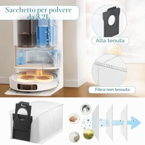 SpeHiate Replacement Accessories for Dreame L10s Pro Ultra Heat/ L10s Ultra Gen 2/ L40 Ultra AE/ X30 Ultra/MOVA E30 Ultra with 2 Main Brush, 6 Bags, 6 Cloths, 4 Filter, 4 Side Brushes