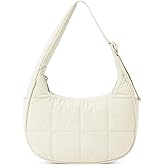 Aligoo Quilted Puffer Tote Bag for Women，Small Puffer Crescent Shoulder Bag，Quilted Nylon Crossbody Bag with Adjustable Strap