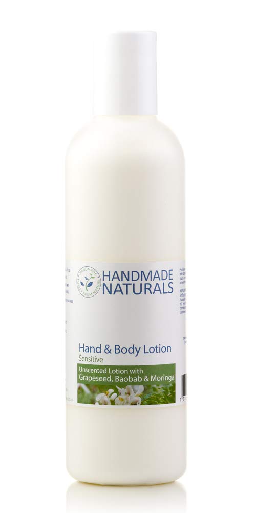 Handmade Naturals Unscented Nut Free Hand/Body Lotion with Grapeseed, Baobab & Moringa Oils