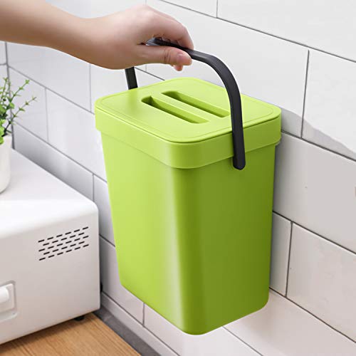 KaryHome Hanging Small Trash Can with Lid Under Sink for Kitchen,Food