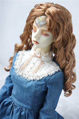 BJD Wigs JD285 Long Blond Princess Wave Synthetic Mohair Doll Wigs YOSD MSD SD BJD Doll Accessories (8-9inch)