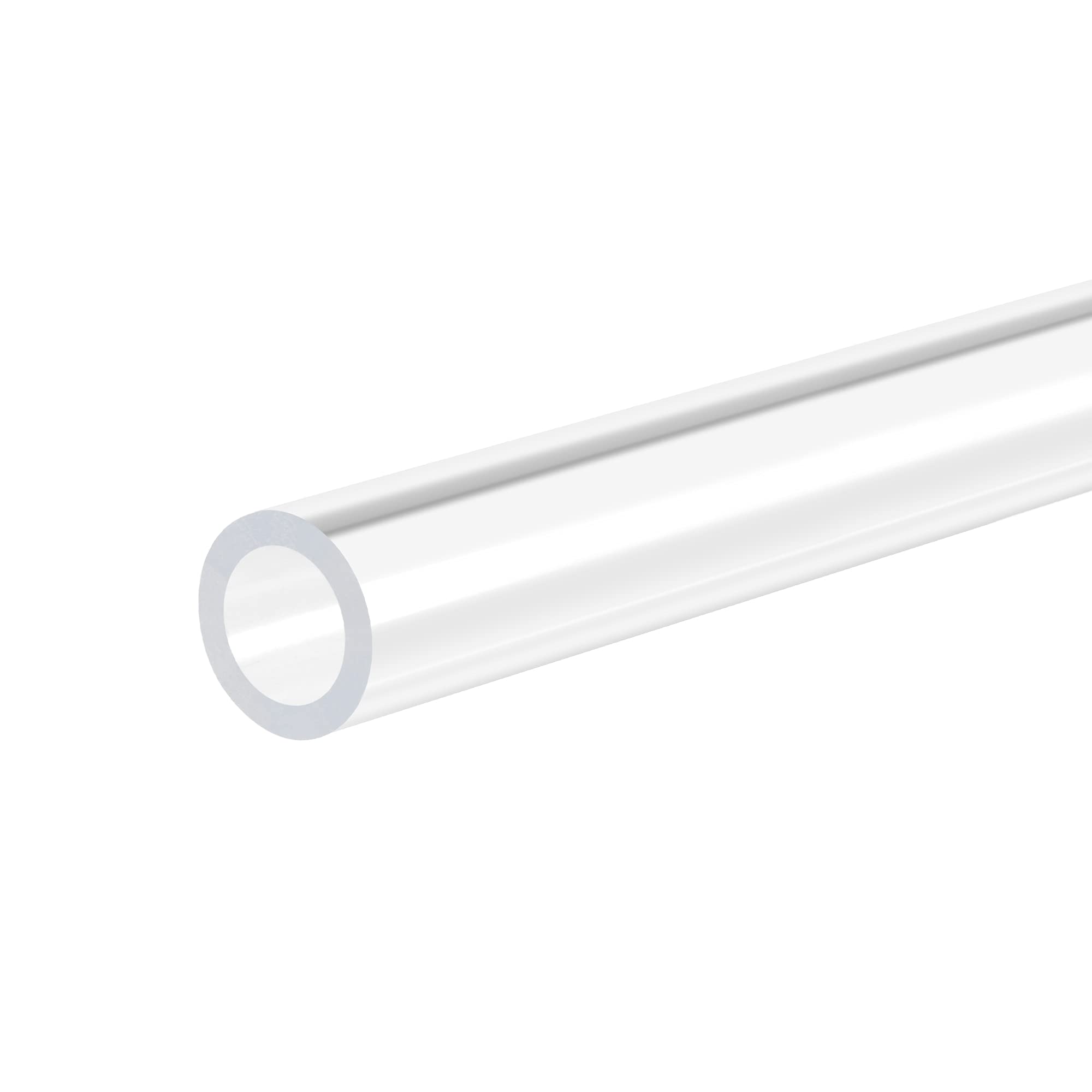 sourcing map Acrylic Pipe Rigid Round Tube Clear 7mm ID 10mm OD 305mm for Lamps and Lanterns,Water Cooling System 2pcs