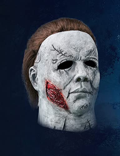Michael Myers Mask Halloween, Horror Mike Myers Face Mask Latex, Scary Adult Halloween Mask Costume for Men