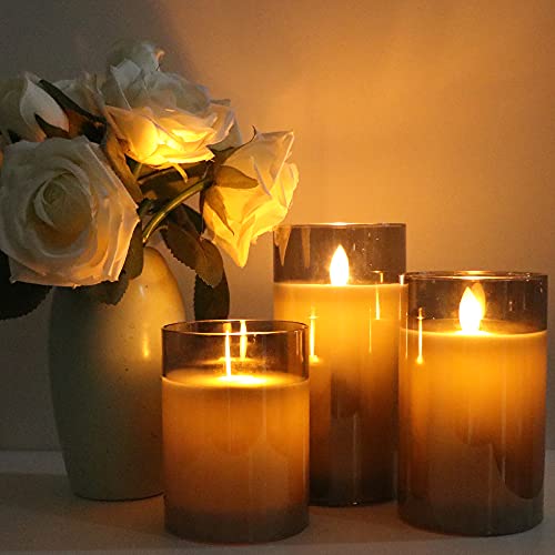GenSwin LED Flameless Flickering Battery Operated Candles with 10Key
