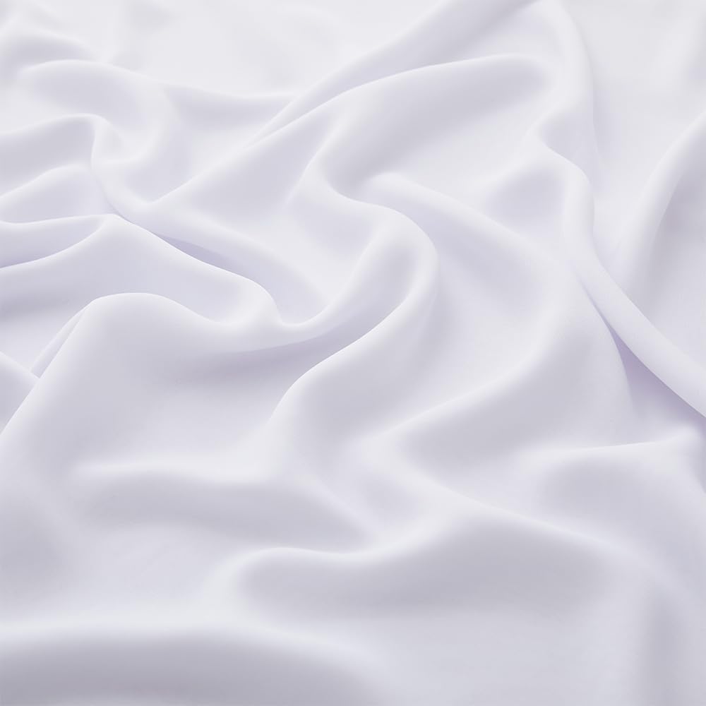 MaiMaiSuan 60" Wide White Chiffon Fabric by The