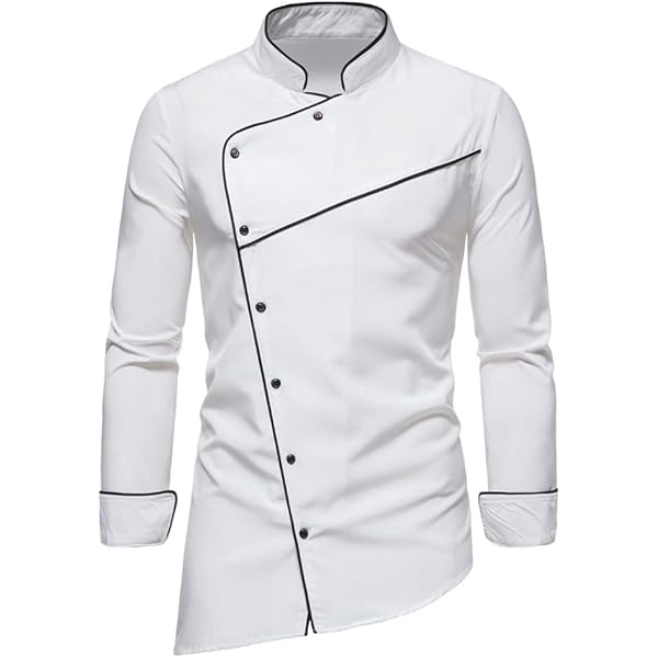 Chaqueta De Chef Profesional Manga Larga - Unisex, Ajuste Moderno, Botones Presión, Bolsillo Manga, Fácil Cuidado