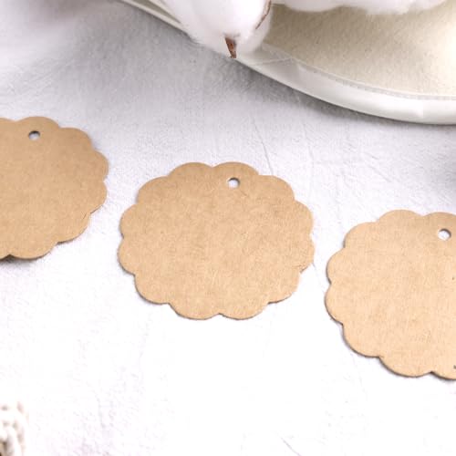 SallyFashion 200PCS Kraft Paper Tags with String, Round Circle Gift Tags 2.4\