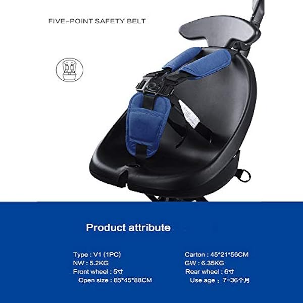 赤ちゃん三輪トロリー 折りたたみ式三輪軽量トロリー 1 4歳児用高視野双方向