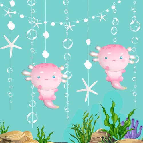 Pink Axolotl Foil Balloons Bubble Shell Starfish Banner Inflatable Axolotl Birthday Party Decorations Underwater Animal Summer Beach Themed Party Decor Favor for Baby Shower Party Decorations Supplies at Amazon