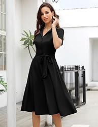 Wedtrend Black Vintage Women Tea Dress, 2023 Spring