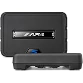 Alpine SS-SB10 Single 10&rdquo; S-Series Shallow Preloaded Subwoofer Enclosure | Thin profile for behind truck seats, pre-mounted driver, accurate tight bass, space-saving design for cabs and small trunks