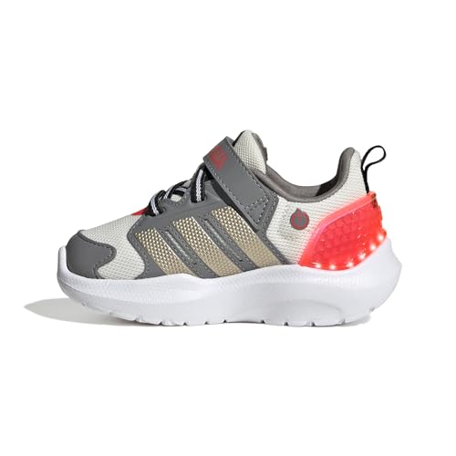 adidas Unisex-Baby Lightorama, White/Cyber Metallic/Lucid Red, 8.5