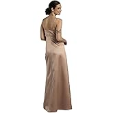 David's Bridal Satin A-Line Dress with Cutouts