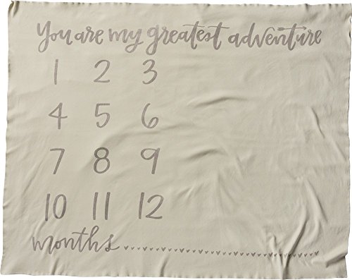 Primitives by Kathy Swaddle Blanket, Greatest Adventure, Milestone Baby Photo Prop Blanket, Soft Knit Jersey Cotton, 42