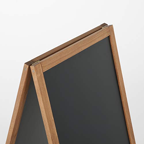 DISPLAY SALES - 540 x 950mm Weatherproof Wooden Easel | Magnetic Restaurant Whiteboard | Outdoor Notice Boards in Dark Beech | Large Chalkboard
