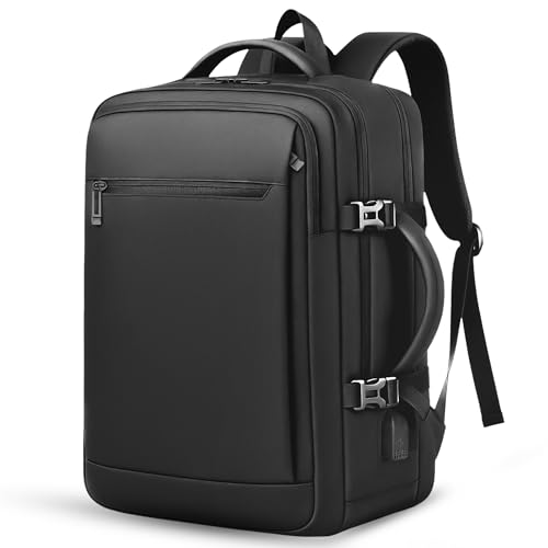 CJSME®️ Waterproof Travel Backpack Cabin Airplane Carry On Luggage with Laptop Compartment + Water Bottle Holder + USB Port / Anti-Theft Travel Suitcase Unisex Multifunction