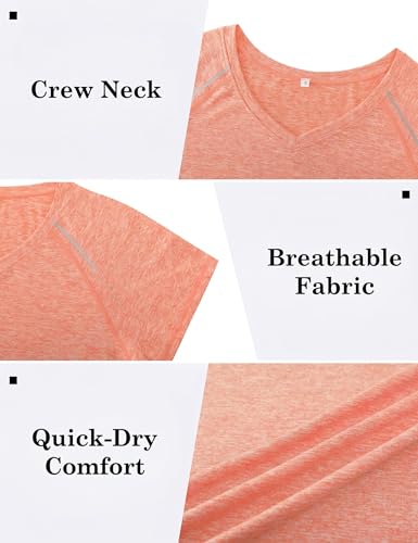 Gyabnw Women's Sports T-Shirt, Short-Sleeved, V-Neck T-Shirts, Women's Clothing, Sports, Quick-Drying, Yoga, Fitness, Running Top, Athletic Training
