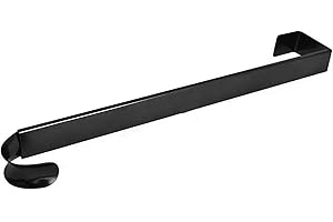 NL HOME HL Home Heavy Duty Adjustable Metal Wreath Hanger for Front Doors, Rustproof Steel, No Drill Installation, Secure Hold for Holiday & Seasonal Decor, Black