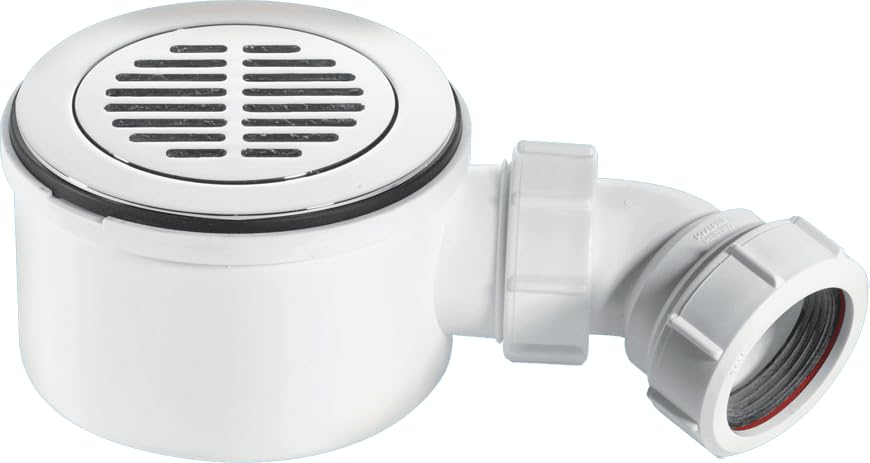 Mcalpine St90Cpb-S-70 90Mm Shallow Shower Trap Chrome Plated Brass, Chrome and White โ image 1