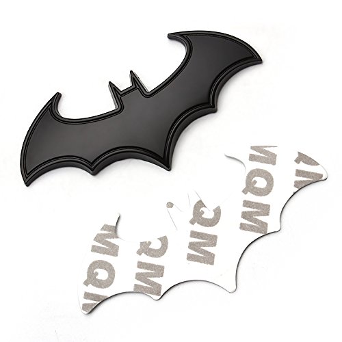 SKS Distribution® 3D Black Stainless Steel Bat Batman Car Emblem Decal Badge.