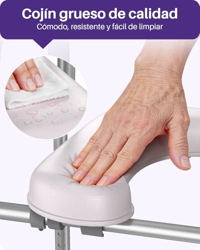 KEKOY Elevador WC adulto con 7 ajustes de altura y 3 de ancho y reposabrazos. Montaje sin herramientas, el alzador WC adulto es compatible con la mayoría de inodoros, ideal para mayores, Gris