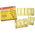 C.H. Hanson 10071 Brass Interlocking Stencil Letter & Number Set, 45 Pieces, 2 inch (Two Pack)