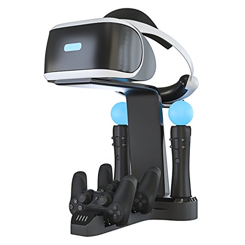Skywin VR Charging Stand - PSVR Charging Stand to Showcase, Display, and Charge Your PS4 and PS5 VR (PS4 and PS5 Controller) (PlayStation 4 Stand)