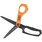 Klein Tools T2110 Titanium-Coated Professional Scissors, Stainless Steel Shears for Cutting Sheet Metal, Leather, and Heavy-Duty Materials, 10-Inch