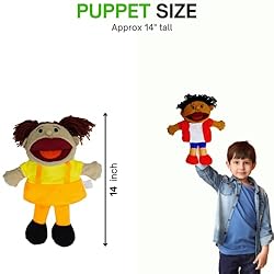 8 Hand Puppets for Kids, Multicultural Puppets with
