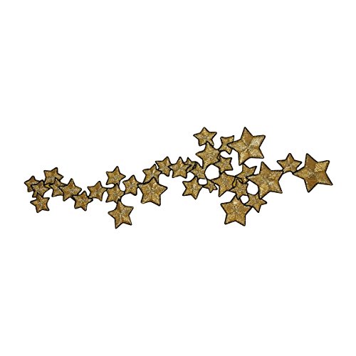 ID #5138 Gold Star Sky Strip Space Pattern Embroidered Iron On Applique Patch
