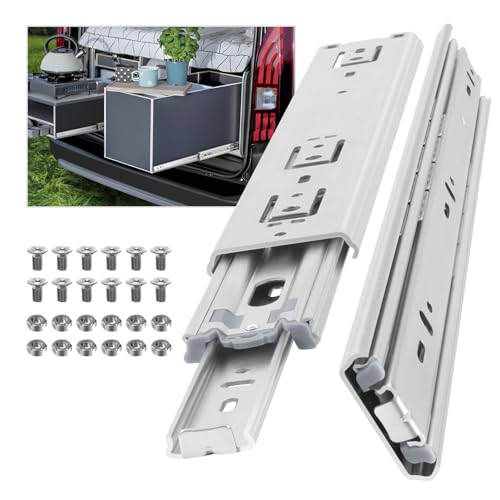 AOLISHENG Schubladenschiene Vollauszug 950 mm, Schwerlastauszug 51 mm Breite mit 50 kg Tragkraft, für Schrank, Werkstatt, Wohnmobil und Industrie, 1 P