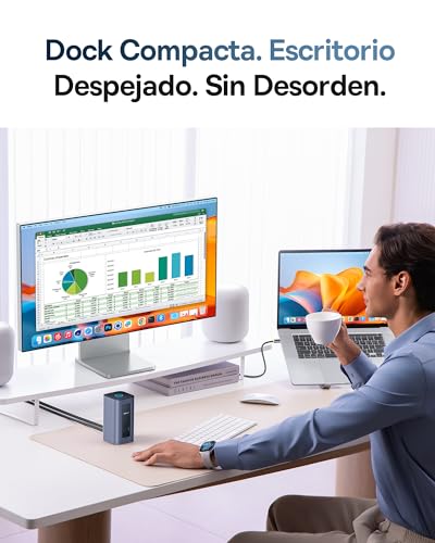 Baseus Nomos Air Mac 12 in 1 Displaylink Docking Station, 2 Monitor Extension Docking Station for macOS, 2K HDMI/DP, 10Gbps USB-A/C, 100W PD, Gigabit Ethernet, DisplayLink Driver Required