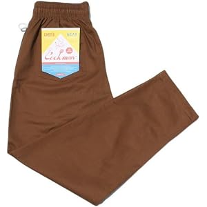 COOKMAN Chef Pants - Chocolate, Relaxed Fit Kitchen & Street Use, Adjustable Drawstring Waist :