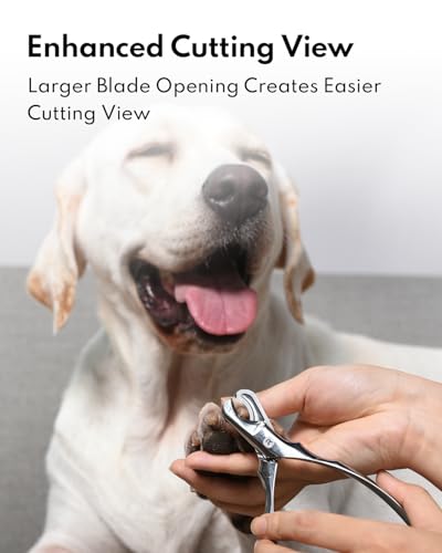 Homerunpet martensitic steel dog nail clippers, professional dog nail clippers with sharp blade, non-slip handles for large dogs, easy for nail care at home