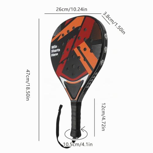 Padel Racket for Beginners and Youth Lightweight Padel Racket 330g ABS Surface Non-slip Grip Adjustable Safety Cord Ideal for Training and Matches